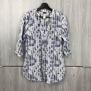 Women's Blue Patterned Top